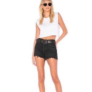 AGOLDE Parker cut-off shorts in black